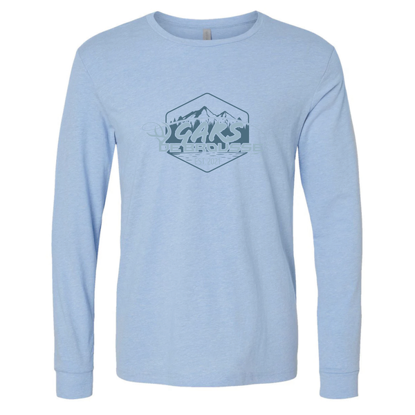T-shirt manches longues unisexe Gars de brousse logo pêche d'été bleu 2 tons