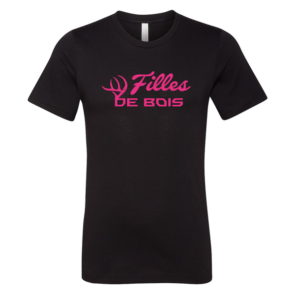 T-shirt Filles de bois  // Noir et rose //